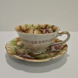 Shafford - Vintage Hand Painted Tea Cup & Saucer, Pink Peonies​​